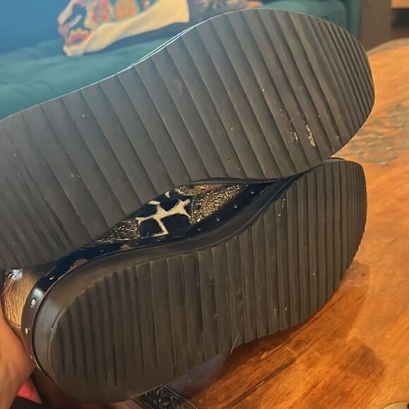 Michele Lopriore metallic gold leather/calf hair lace up oxfords, size 38/7.5! - Picture 10 of 12